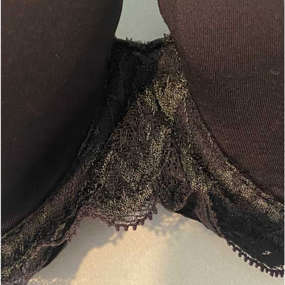 Simone Perele Paris Plunge Bra Black Scalloped Floral Lace Made in France 34B - Picture 5 of 12
